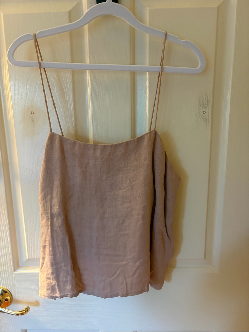 Anine Bing Linen Spaghetti Strap Cami - Taupe